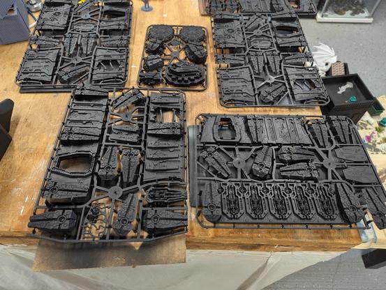 Terrain spray primed on the sprue. Eventually to become a mention tomb complex.