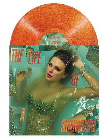 Album Cover Taylor Swift mit Sweat and Vanilla Perfume Portofino Orange Glitter LP