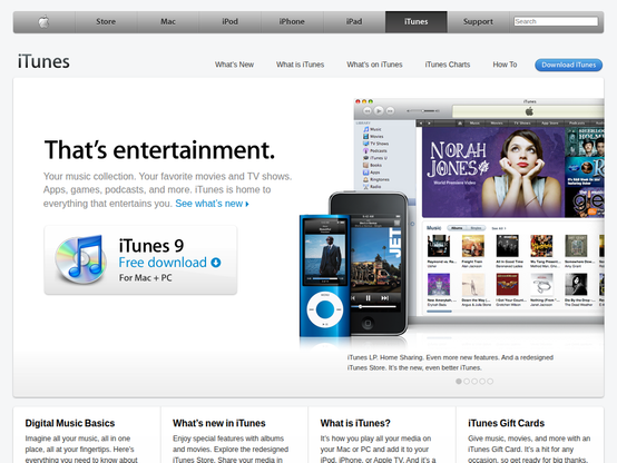 Screenshot of itunes.apple.com on August 13, 2010