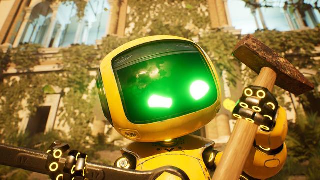 yellow robot with tools