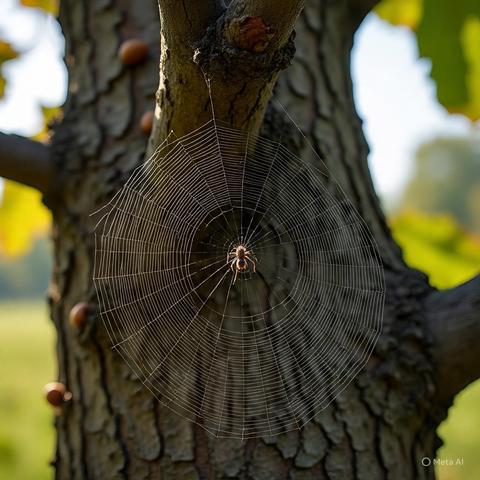 Una mosca y una telaraña