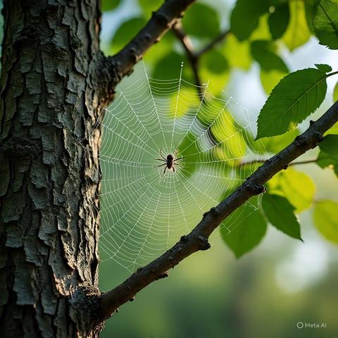Una telaraña en un arbol