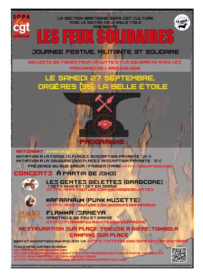 Affiche d'un festival solidaire en Bretagne organisé notamment par le sgpa cgt.