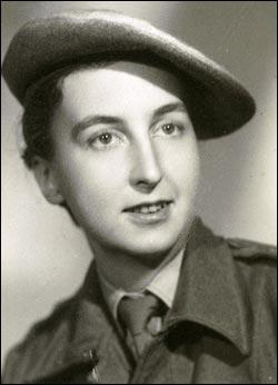 Pearl Withington in her Women's Air Auxiliary Force uniform. She is a white woman with her cap at a very nifty angle.