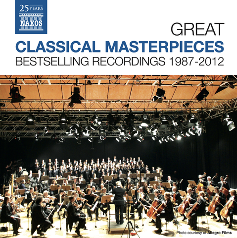 The cover of a Naxos streaming album that showcases their best selling recordings from the first 25 years of their existence.