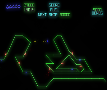 Gravitar game play screen