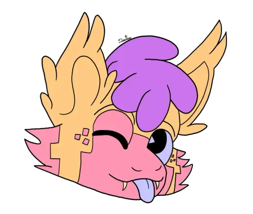 An icon of Charlie's head winking at the camera and sticking his blue tongue out.