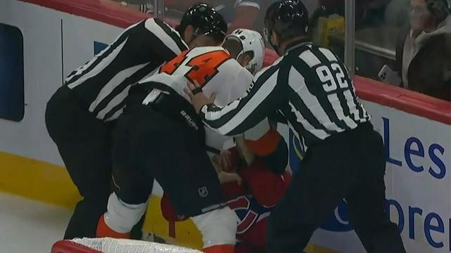 Florian Xhekaj Drops 🥊 Gloves 🥊 With Nicolas Deslauriers