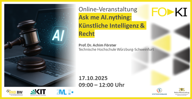 Bild für einen Online-Workshop über Künstliche Intelligenz und Recht