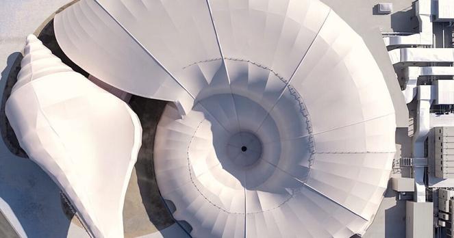 spiral shell-shaped pavilion for expo 2025 osaka bridges architecture and ecology