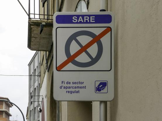 Sign with a double circle-with-slash "no" symbol