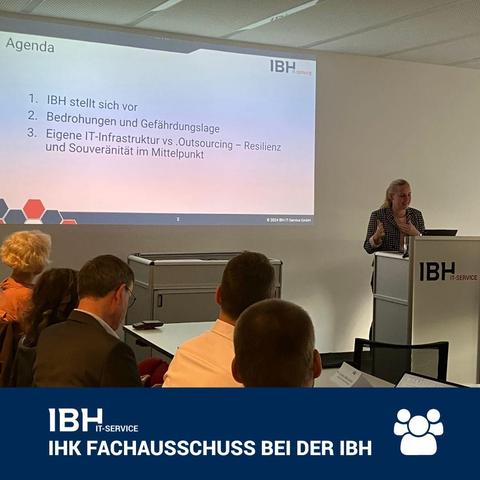 Sandra Zander, Geschäftsführerin IBH IT-Service GmbH, bei der Unternehmensvorstellung auf der IHK Fachausschusssitzung