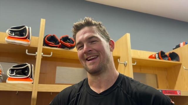 Ross Johnston before preseason vs LAK - Sept. 24, 2025