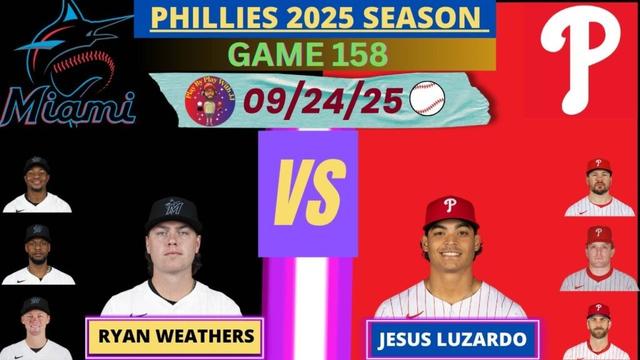 フィラデルフィアフィリーズvs.マイアミマーリンズライブプレイバイプレイ（09-24-25）#Phillies #Marlins