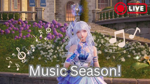 My youtube livestream thumbnail featuring Nikki wearing a set of idol outfit consists of blue and silver colour pallete.