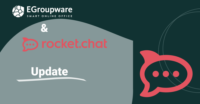 Graphic "Update" with EGroupware and Rocket.Chat logo