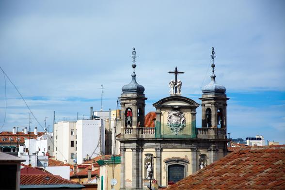Roof of Madrid’s church and other buildings