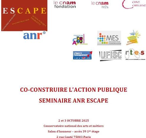 Titre du séminaire + logo Ufisc, CAC, Cnam, ANR, Rnma, Rtes
