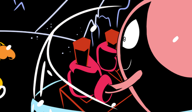 Pinky, piloting a robot, in a snowy environment

Click the link to view the full image