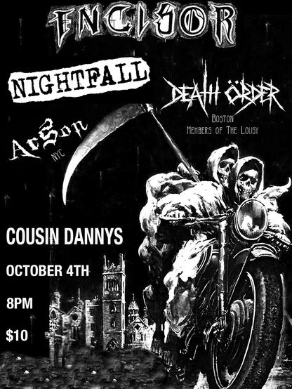 INCISOR, NIGHTFALL, DEATH ORDER (Boston), ARSON (NYC)