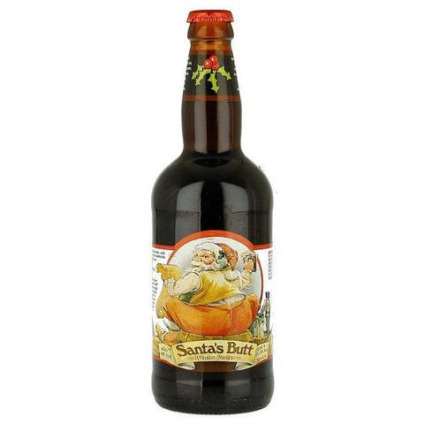 Picture of a bottle of beer called Santa’s Butt. It has a picture of a thicc looking Santa