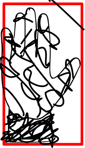 rough sketch of a glove or hand