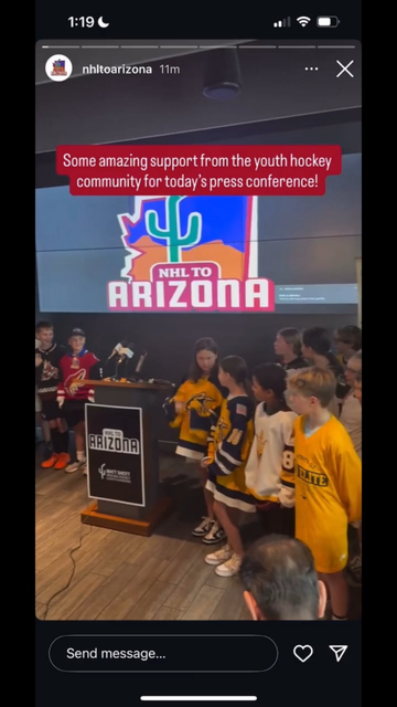 Today's NHL to Arizona Press Conference (via their Instagram)