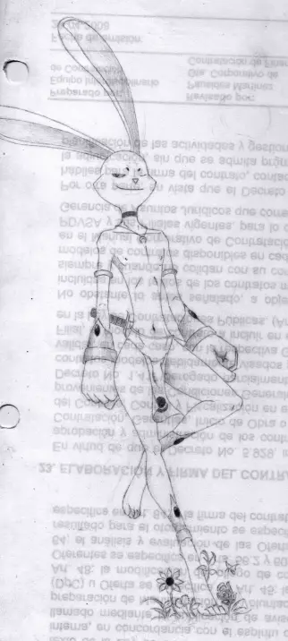 furry rabbit oc standing