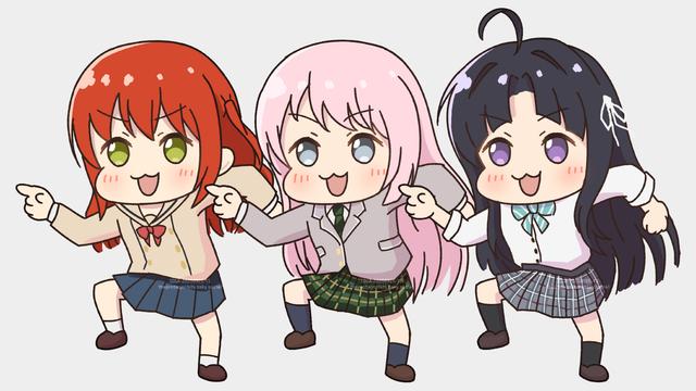 kita, anon and subaru making the genbaneko pose