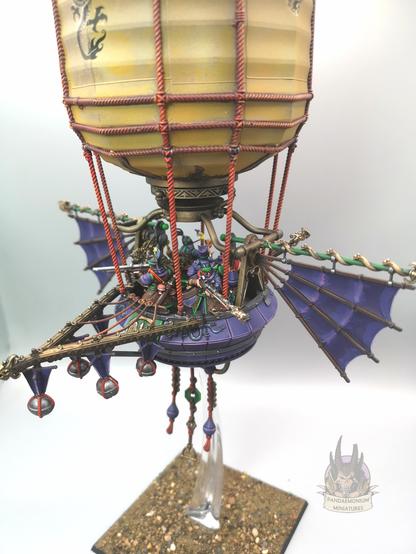 Close up of the basket with gunners and bomb carriage