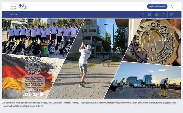 Screenshot von der golf.de Webseite zum EUGC 2025 in Strasburg