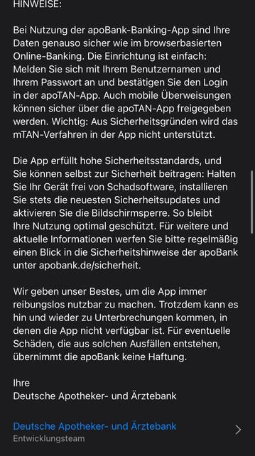 Screenshot Apobank.