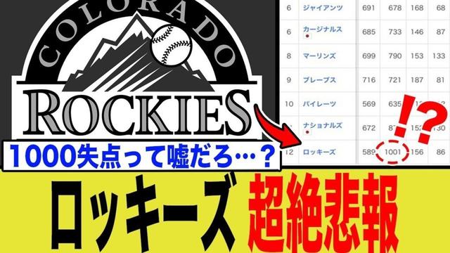 【MLB史上最悪級】ロッキーズ、まさかの1試合平均6 35失点！？歴史的惨状にネット騒然