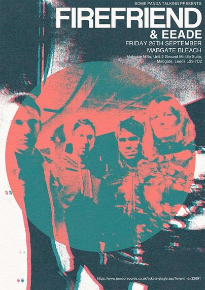 tonight! ... 

#Firefriend and #Eeade

promoter #SomePandaTalking 
place #MabgateBleach 
poster #BrettSavage 

ticket link in-post
