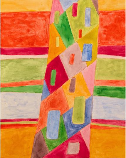 bright colored abstract watercolor painting