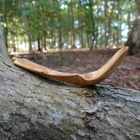 Wooden spoon with crank