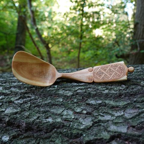 Wooden spoon from the side