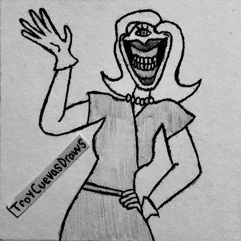 A 1950s inspired cyclops with a huge unnerving smile