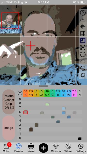 Selfie of Cuff in ChromaMagic with magic palette mode.