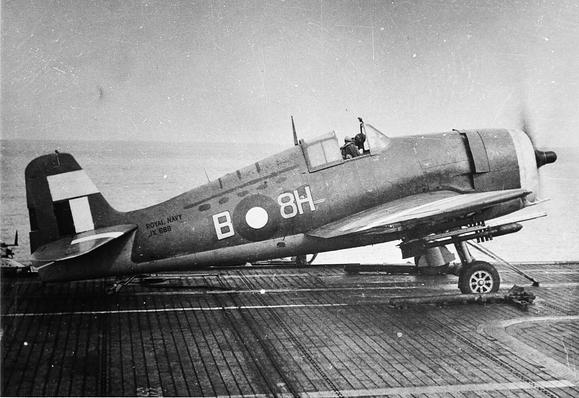 896 NAS reformed at Wingfield, Cape Town on 9. January 1945 equipped with 24 Hellcat Mk.II fighters. The squadron embarked on HMS Ameer in April 1945. In July fighter cover and bombing were undertaken during operations in the Car Nicobar area, then 896 NAS transferred to HMS Empress to provide fighter patrols during minesweeping operations off Pluket Island Thailand later in the same month. Following VJ-Day, support was provided in early September during occupation of the Malayan Peninsula, then the ship retuned home and the squadron disbanded on arrival on 19. December 1945.