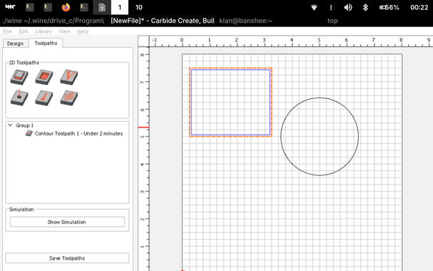 Carbide Create running on the Pocket Reform