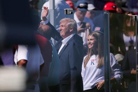 Kai Trump wears new clothing line to Ryder Cup alongside her grandfather, Donald Trump