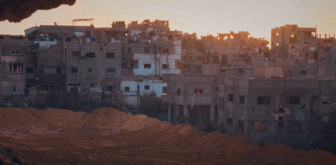 Vue des ruines de Gaza.