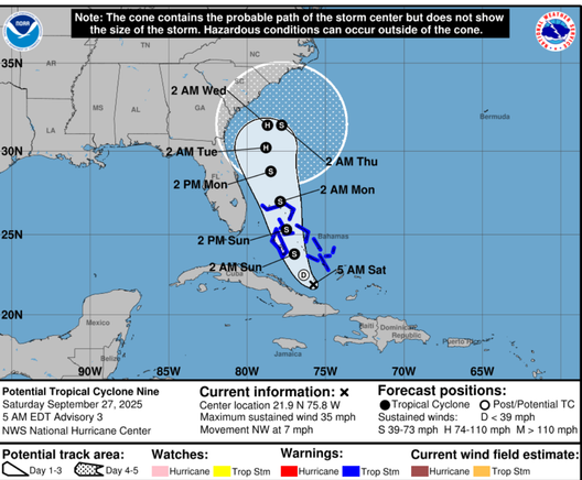 Graphic showing cone of uncertainty for 94L Potential Tropical Storm Imelda