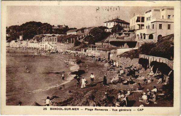 Bandol Plage Renecros France à #Bandol (#Var)  #CartePostaleAncienne 👉 https://cartorum.fr/carte-postale/198946/bandol-bandol-plage-renecros-france