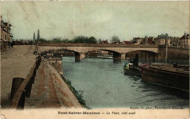 Pont-Sainte-Maxence Le Pont cote aval à #PontSainteMaxence (#Oise)  #CartePostaleAncienne 👉 https://cartorum.fr/carte-postale/309884/pont-sainte-maxence-pont-sainte-maxence-le-pont-cote-aval