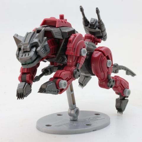 A Zoid Hellcat, a red cat mech.