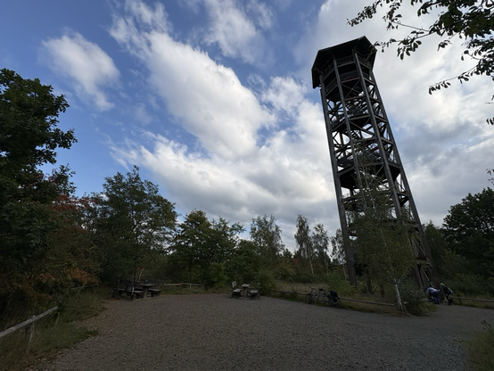 The wooden lookout tower in Königsbrücker Heide