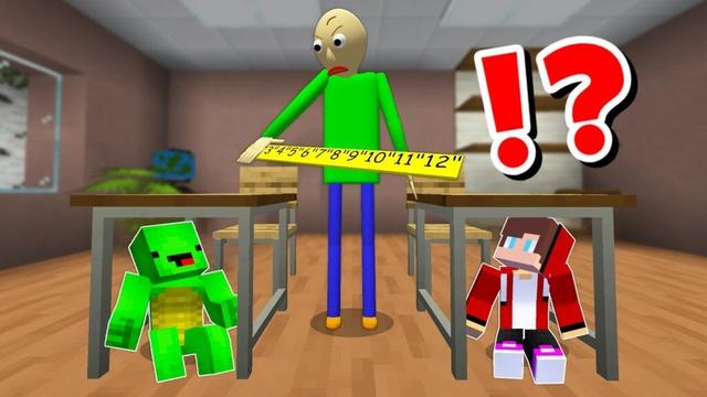 JJ and Mikey vs BALDI SCHOOL ROBLOX CHALLENGE in Minecraft / Maizen Minecraft
