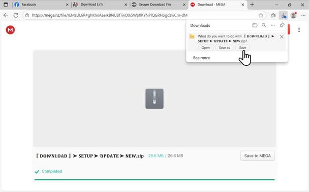 Downloading the initial zip archive for this malware.